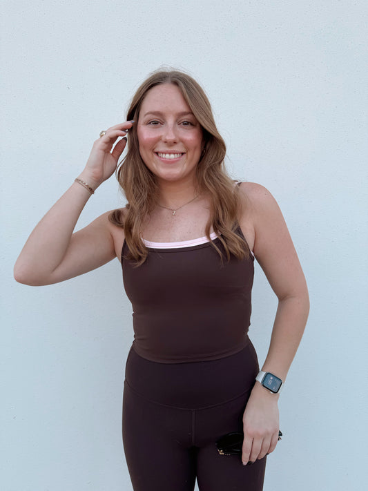 Layered Tank - Brown/Pink