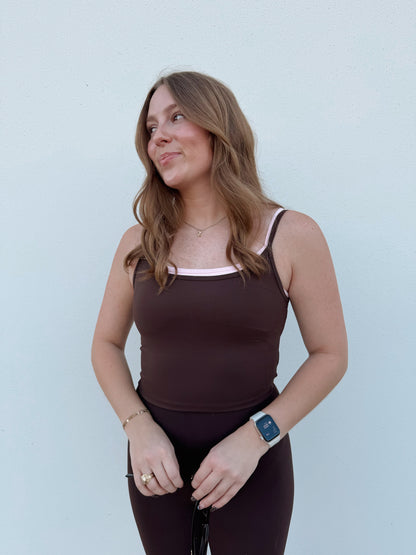 Layered Tank - Brown/Pink