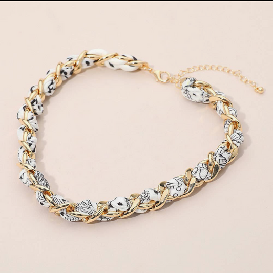 Wrap Chain Necklace - Blue